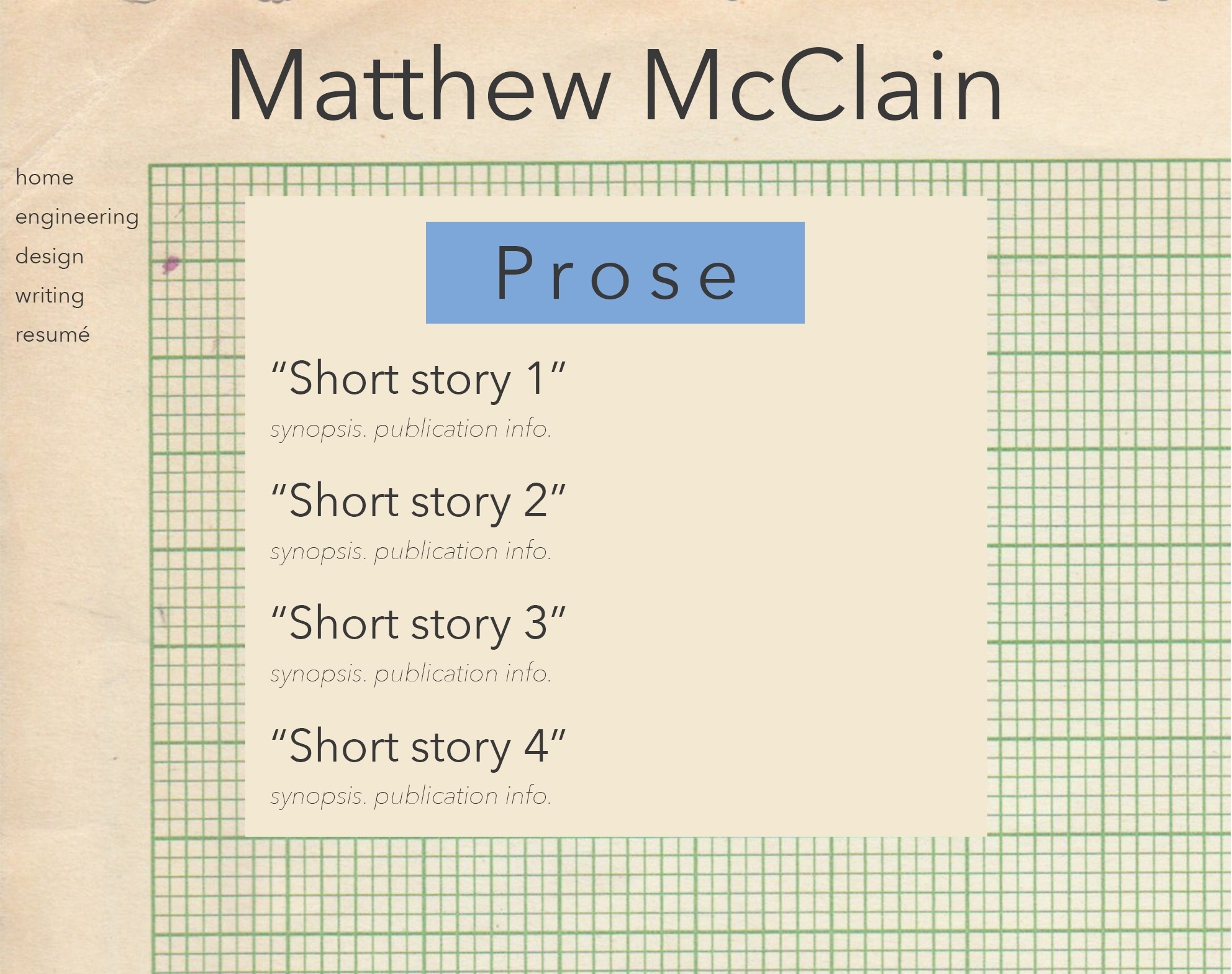 Final draft of writing list page